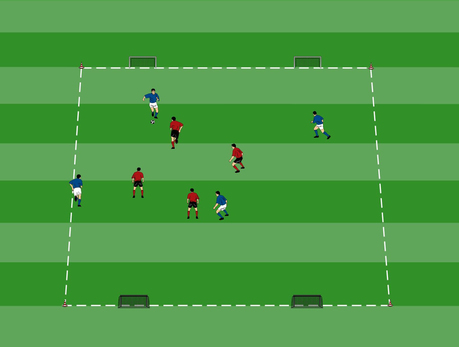 4 gegen 4 auf 4 Tore