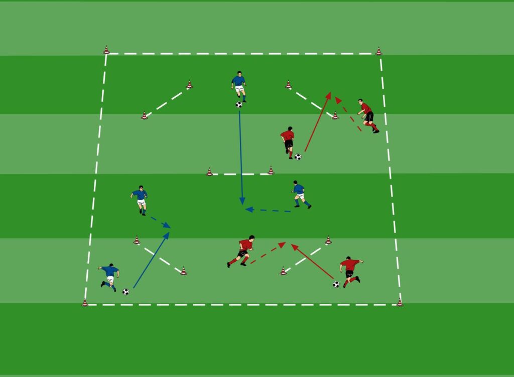 Trainingsuebung für die Ballmitnahme