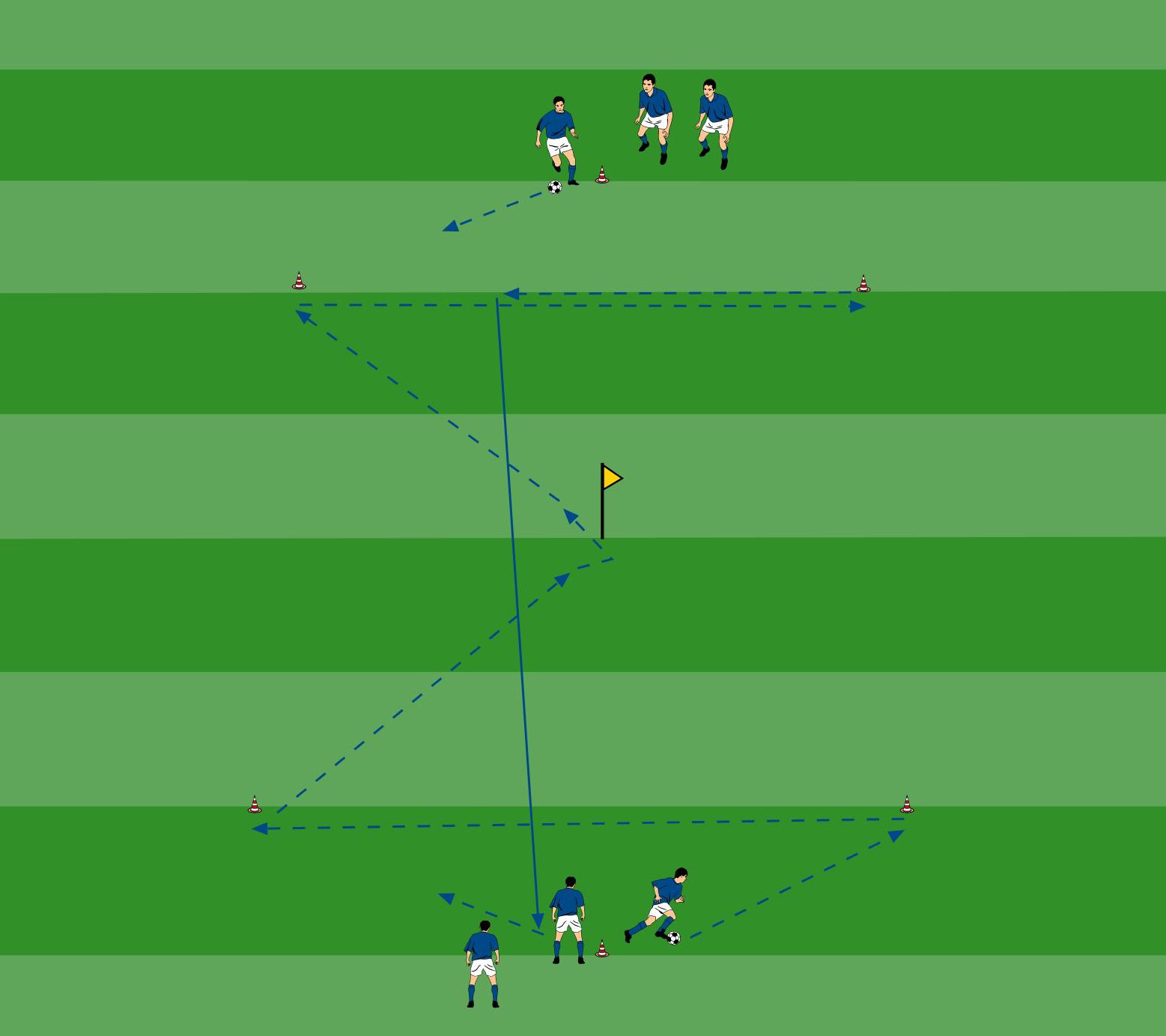 Slalomlauf zur Verbesserung der Balltechnik